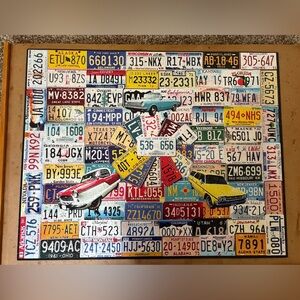 Vintage License Plate Collage Art